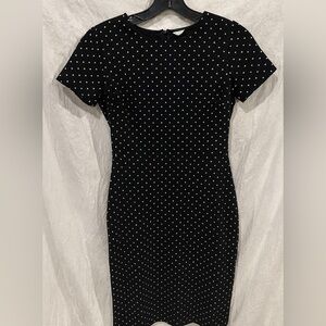 Old Navy Elegant Black Polka Dot Dress size medium tall